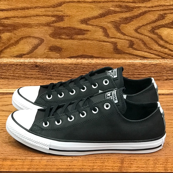 converse ox black white